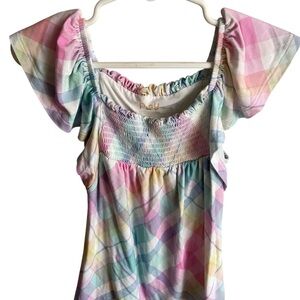 3T Little Sleepies Pastel Plaid Top